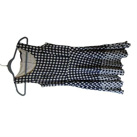 Doe & Rae Women Tank Dress Navy White Reverse Print Sz S Lined Rayon Poly - Picture 2 of 7